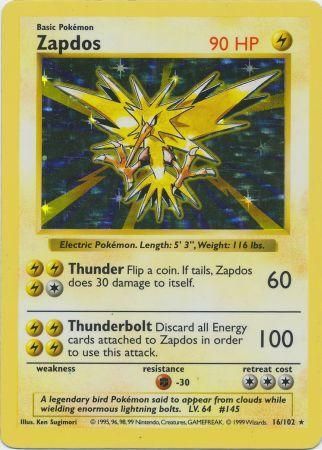 Shadowless Zapdos! Original offers set 16/102