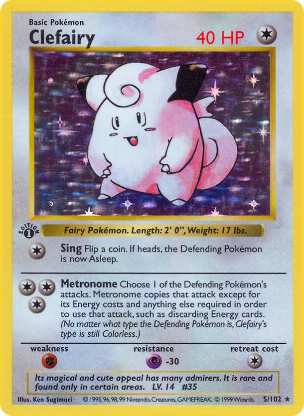 Clefairy (5/102) (Shadowless) [Base Set 1st Edition]