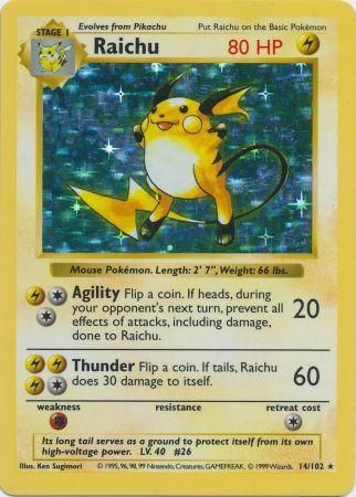 Raichu (14/102) [Base Set (Shadowless)]