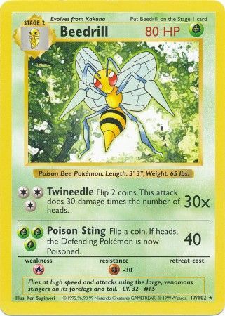 Beedrill (17/102) [Base Set Shadowless]