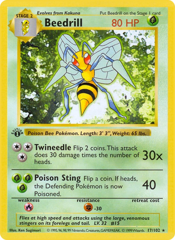 Beedrill (17/102) (Shadowless) [Base Set 1st Edition]