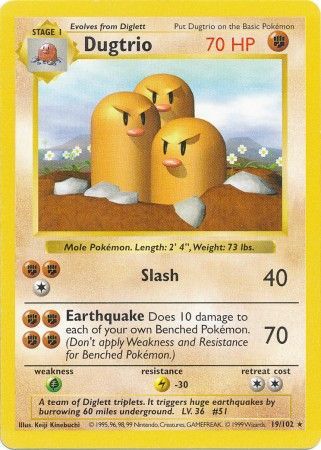 Dugtrio (19/102) [Base Set Shadowless]