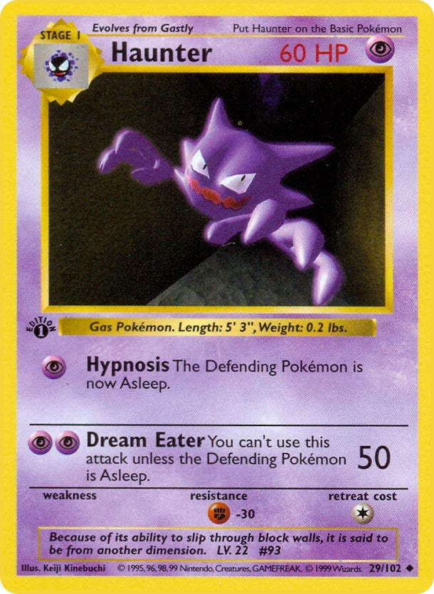 Haunter (29/102) (Shadowless) [Base Set 1st Edition]