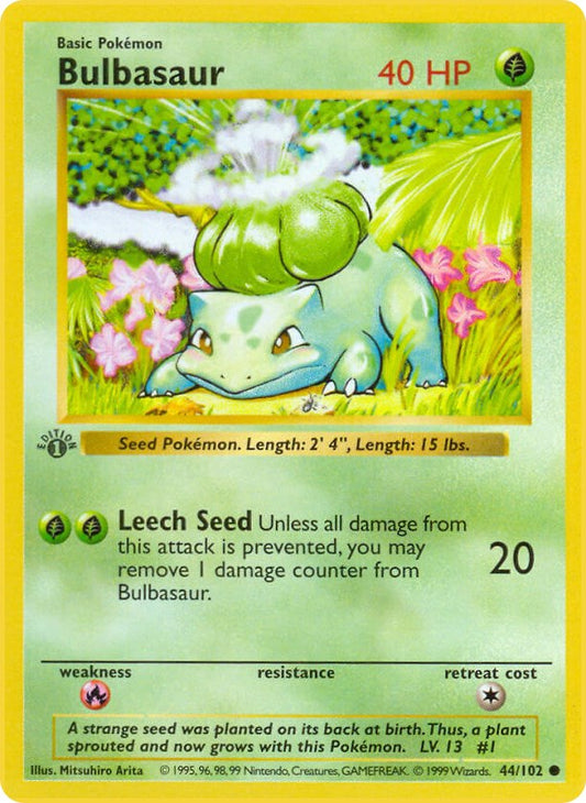 Bulbasaur (44/102) (Shadowless) [Base Set 1st Edition]