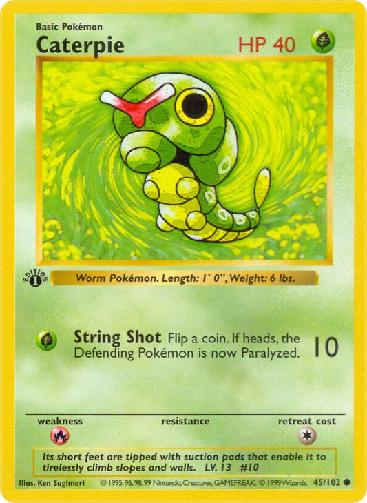 Caterpie (45/102) (Shadowless) [Base Set 1st Edition]