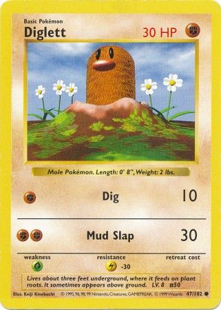 Diglett (47/102) [Base Set Shadowless]