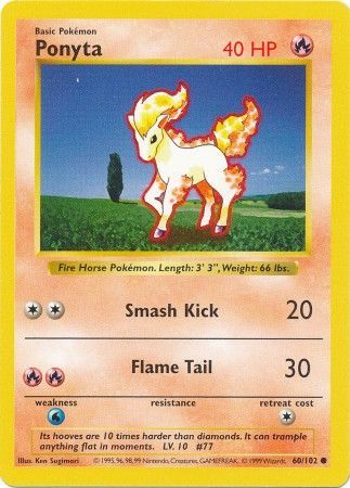 Ponyta (60/102) [Base Set Shadowless]