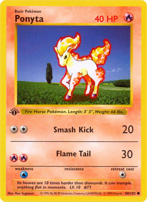 Ponyta (60/102) (Shadowless) [Base Set 1st Edition]