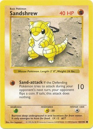 Sandshrew (62/102) [Base Set Shadowless]