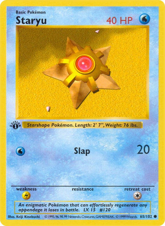 Staryu (65/102) (Shadowless) [Base Set 1st Edition]