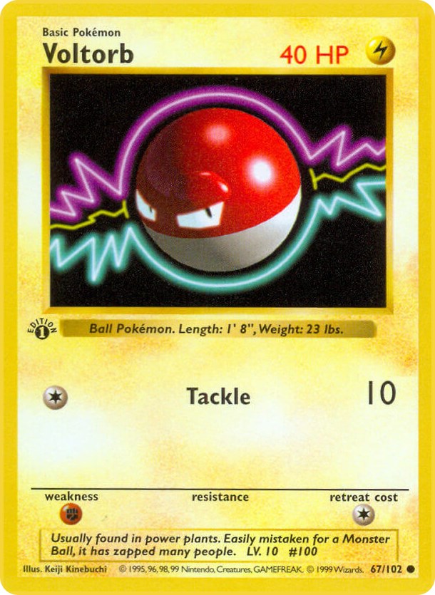 Voltorb (67/102) (Shadowless) [Base Set 1st Edition]