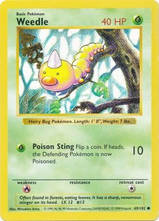 Weedle (69/102) [Base Set Shadowless]