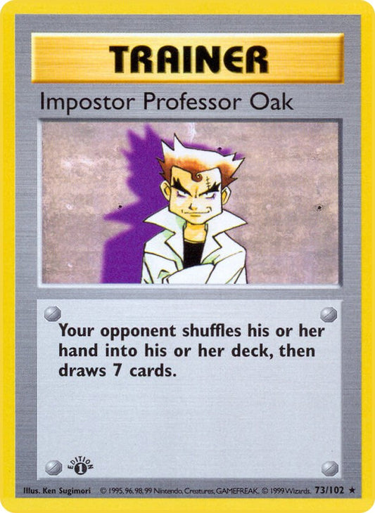 Impostor Professor Oak (73/102) (Shadowless) [Base Set 1st Edition]