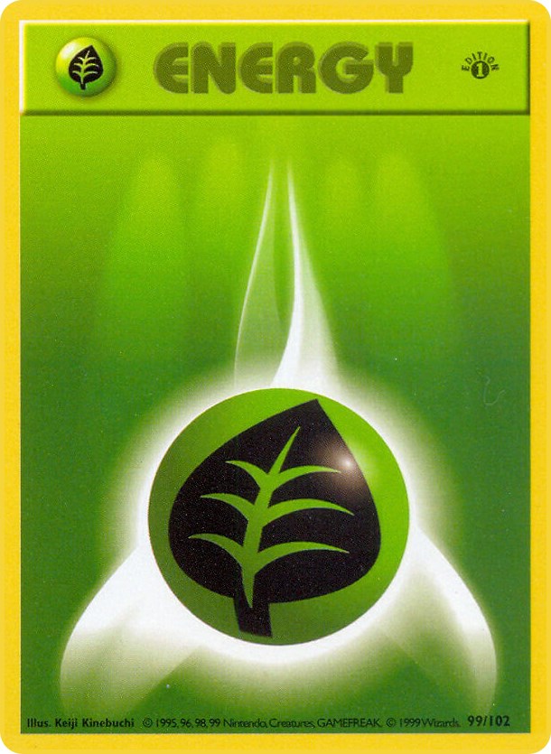 Grass Energy (99/102) (Shadowless) [Base Set 1st Edition]