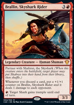 Brallin, Skyshark Rider - Commander: Ikoria (Mythic) [C20-4]