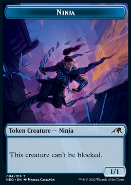 Ninja Token (Blue 1/1) - Kamigawa: Neon Dynasty: Extras (Token) [XNEO-T04]