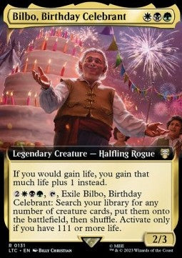Bilbo, Birthday Celebrant - Commander: The Lord of the Rings: Tales of Middle-earth: Extras (Rare) [XLTC-131]