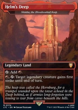 Shinka, the Bloodsoaked Keep (V.1) - Commander: The Lord of the Rings: Tales of Middle-earth: Extras (Mythic) [XLTC-374]