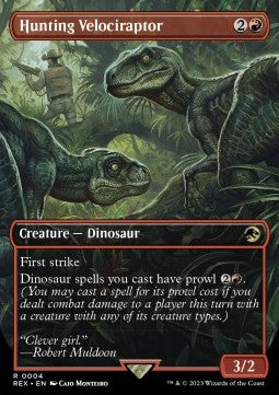 Hunting Velociraptor (V.1) - Universes Beyond: Jurassic World Collection (Rare) [REX-4]