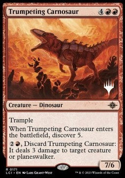 Trumpeting Carnosaur (V.2) - The Lost Caverns of Ixalan: Promos (Rare) [PLCI-171]