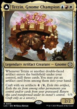 Tetzin, Gnome Champion // The Golden-Gear Colossus - Commander: The Lost Caverns of Ixalan (Rare) [LCC-13]
