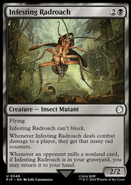 Infesting Radroach⁣ - Universes Beyond: Fallout⁣ (Uncommon)⁣ [46]