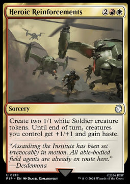 Heroic Reinforcements⁣ - Universes Beyond: Fallout⁣ (Uncommon)⁣ [218]