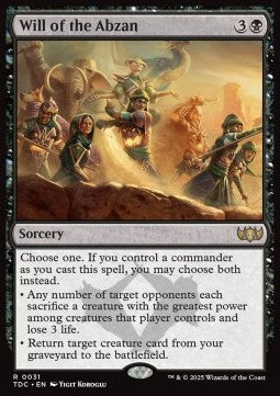 Will of the Abzan - Commander: Tarkir: Dragonstorm (Rare) [TDC-31]