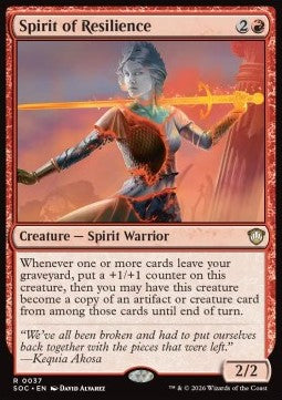 Spirit of Resilience - Commander: Secrets of Strixhaven (Rare) [SOC-37]