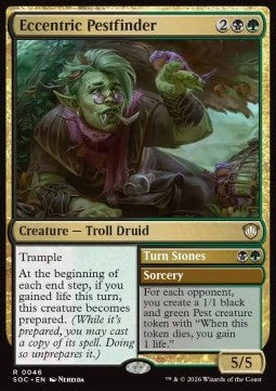 Eccentric Pestfinder // Turn Stones - Commander: Secrets of Strixhaven (Rare) [SOC-46]