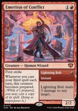 Emeritus of Conflict // Lightning Bolt - Secrets of Strixhaven (Mythic) [SOS-113]