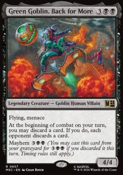 Green Goblin, Back for More - Commander: Marvel Super Heroes: Extras (Rare) [XMSC-657]