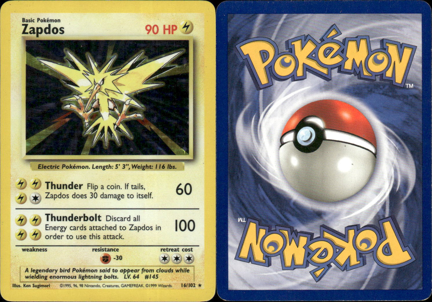 Zapdos (16/102) [Base Set Unlimited]