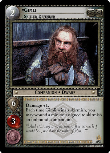 Gimli, Skilled Defender  (0P46) [LotR Promo]