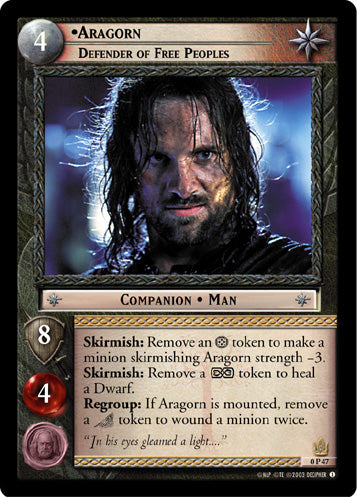 Aragorn, Defender of Free Peoples  (0P47) [LotR Promo]