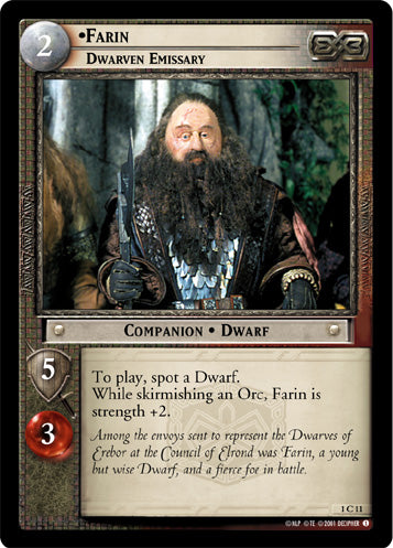 Farin, Dwarven Emissary (1C11) [The Fellowship of the Ring]