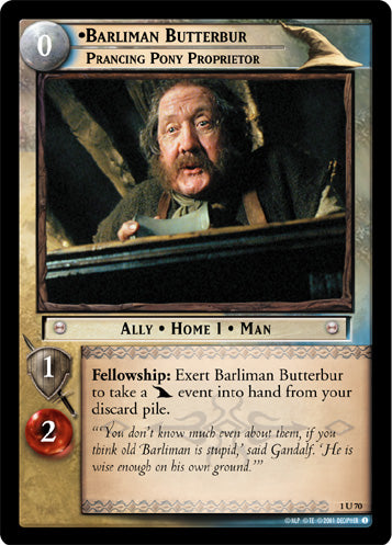 Barliman Butterbur, Prancing Pony Proprietor (1U70) [The Fellowship of the Ring]