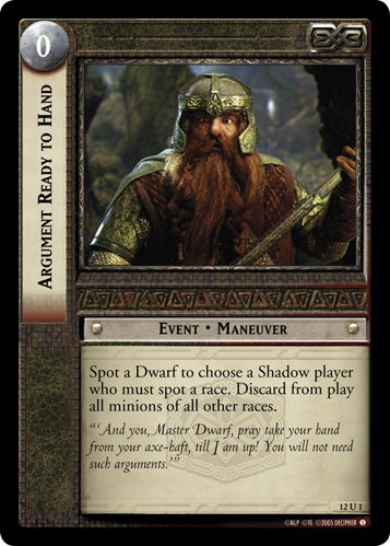 Argument Ready to Hand (12U1) [Black Rider]