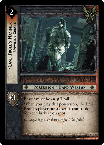Cave Troll's Hammer, Unwieldy Cudgel (12R86) [Black Rider]